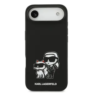 Zadní kryt Karl Lagerfeld Liquid Silicone K&CH Sketch MagSafe pro Apple iPhone Air, černá