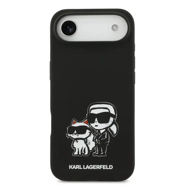 Zadní kryt Karl Lagerfeld Liquid Silicone K&CH Sketch MagSafe pro Apple iPhone Air, černá