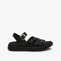 Čierne dámske kožené sandále Geox