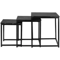 MID.YOU SADA ODKLÁDACÍCH STOLKŮ, černá, kov, kompozitní dřevo,