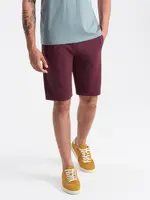 Ombre Men's pre-knee BASIC sweat shorts - maroon