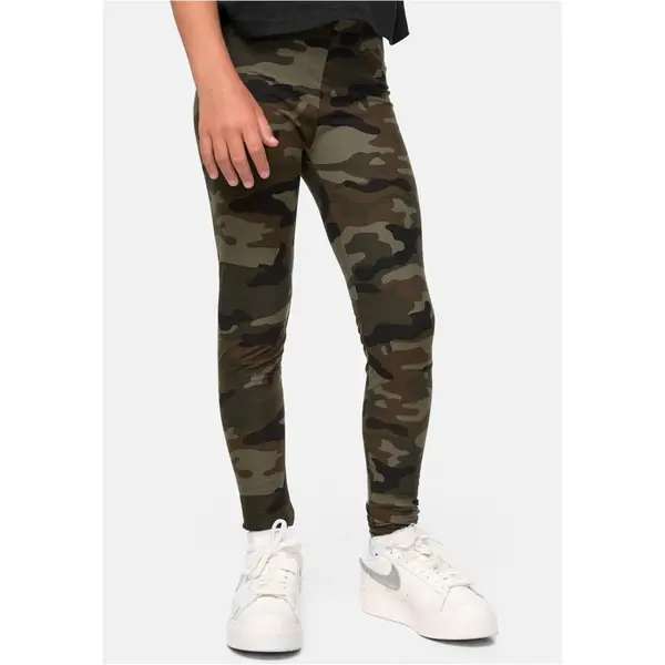 Girls' camouflage leggings, wooden camouflage