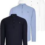 TRIPLE SET G783 DEWBERRY JUDGE COLLAR SHIRT-NAVY-BLUE-WHITE-BLUE