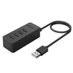 Orico W5P-U2-100 HUB adaptér USB - 4x USB 2.0 / micro USB, čierny
