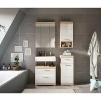 MID.YOU KOUPELNA Sonoma dub, vysoce lesklá bílá