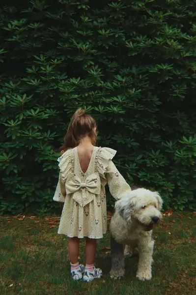 Dívčí šaty Konges Sløjd ELIN BOW DRESS GOTS