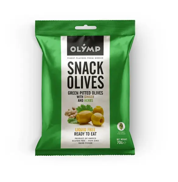 Olymp Zelené olivy bez pecky se zázvorem a bylinkami 70 g