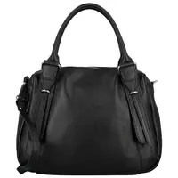 Dámska kožená kabelka na rameno čierna - Delami Vera Pelle Tirza
