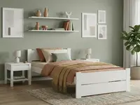 Posteľ IKAROS DOUBLE 90 x 200 cm, biela Rošt: S latkovým roštom, Matrac: Matrac DELUXE 10 cm