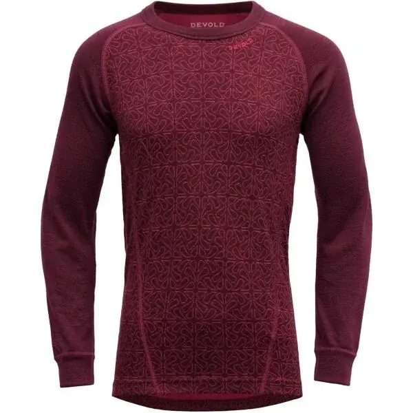 Devold DUO ACTIVE MERINO SHIRT JR Dětské termo triko, vínová, velikost 10Y