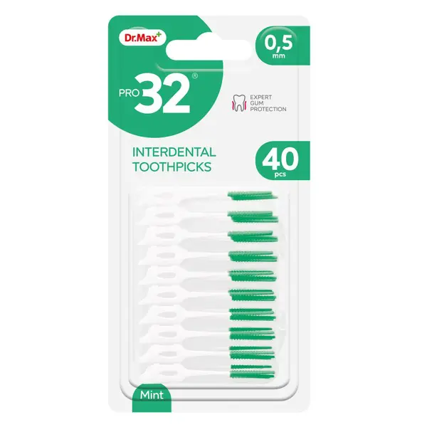 Dr. Max PRO32 Interdental Toothpicks 0,5 mm mezizubní párátko 40 ks