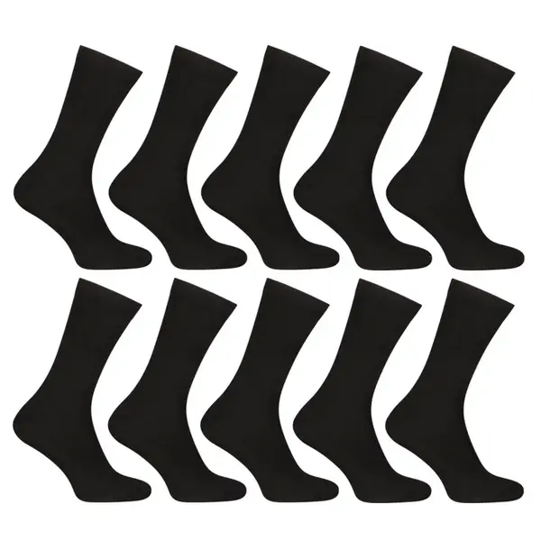 Nedeto 10PACK ponožky vysoké bambusové černé (10PBV01) S