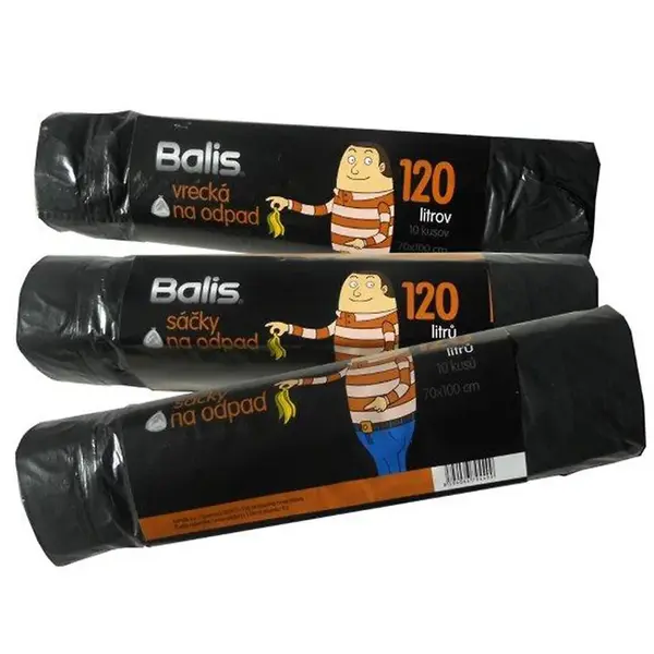 Ldpe odpadní sačky 120l zatahovací 10ks 29 023N