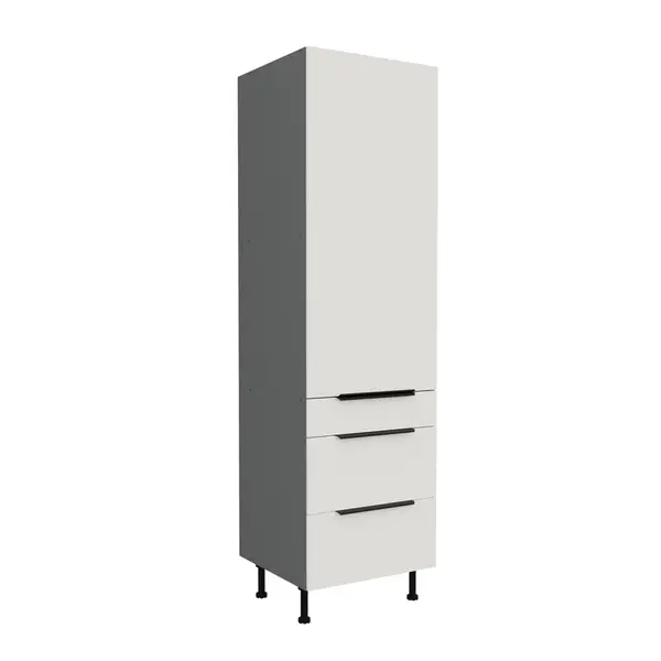 Vysoká potravinová skříňka Aria ANT 60 DKS-210 3S 1F - Premium Box Barva korpusu: Antracit, Barva dvířek: WH - Crystal white AFM