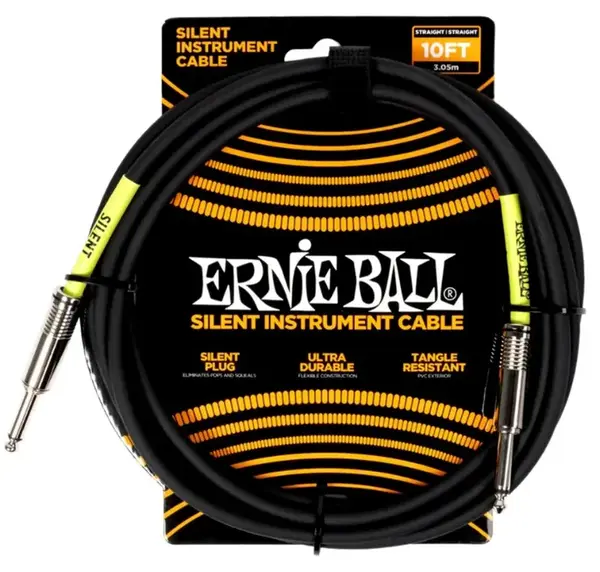 Ernie Ball Classic Silent Instrument Cable Straight/Straight 10ft Blac