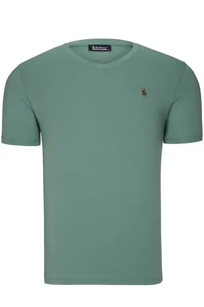 T9568 DEWBERRY V-NECK MEN'S T-SHIRT-LIGHT GREEN