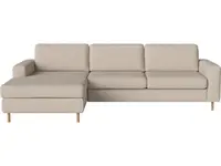 Pohovka Scandinavia 3 místná s lenoškou vlevo, více variant - Bolia Látka: kolekce London | barva - světle béžová, Nožičky: olejovaný dub 13 cm