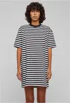 Women's striped dress oversized white/black