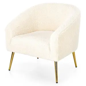 Kreslo Grifon krémová/zlatý