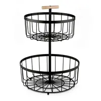 Košík na ovocie, 2-poschodový, okrúhly, 38,5 x 29 cm