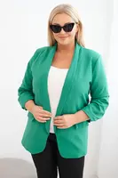 Kesi Włoski Dámská sako Plus Size bez zapínání s podšívkou XL/2XL zelená