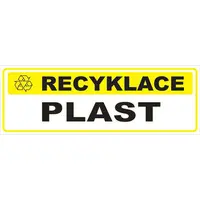 Nálepka informačná – Recyklácia – plast