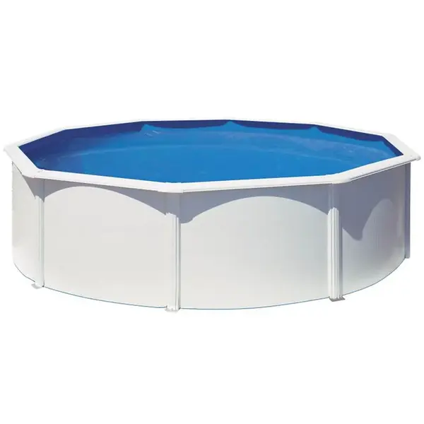 Biely okrúhly oceľový bazén FIDJI 4.6X1.2M KIT460ECO GRE