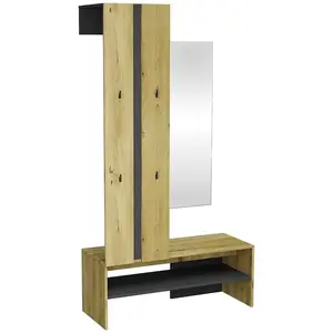 Předsíňová stěna Lunari černá/artisan