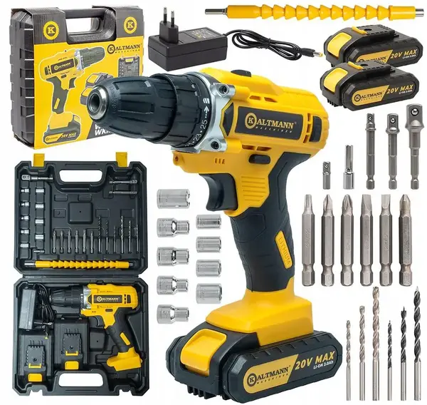 Kaltmann Vŕtací skrutkovač 20V 2aku 2Ah + príslušenstvo