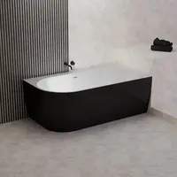 Vaňa Lisa 159x84 ľavý biela/čierna matná + sifón + rozeta