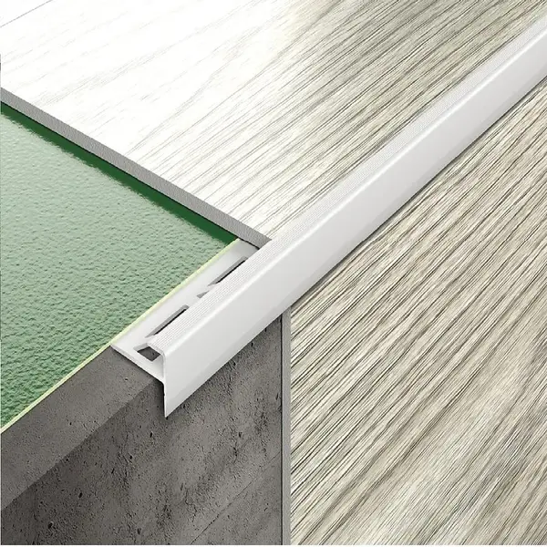 Profil k LVT panelom schodový CL 5 mm 1,35 m strieborný