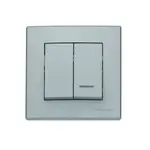 ŁP-2LS Dvojitý spínač s podsvietením popolavý