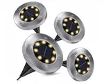 Solárna zápustná lampa disk 4 ks