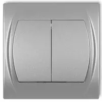 L 7LWP-2L vypínač dvojitý strieborný
