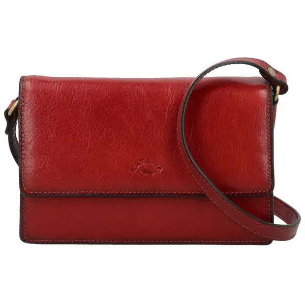Dámska kožená crossbody kabelka vínová - Katana Saire