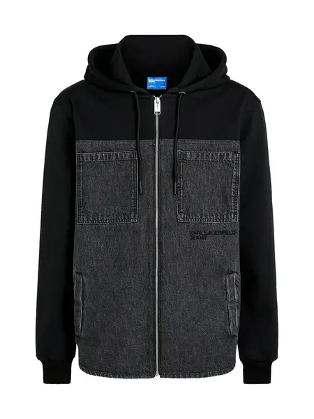 KARL LAGERFELD JEANS Prechodná bunda  čierna / čierny denim