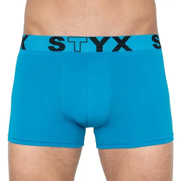 Styx Pánské boxerky sportovní guma nadrozměr světle modré (R969) 4XL