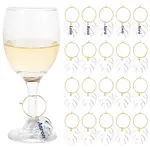 Transparent Acrylic Leaf Wine Glass Charms