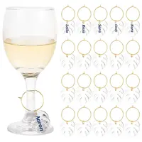 Transparent Acrylic Leaf Wine Glass Charms