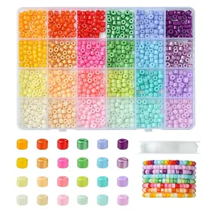 DIY Column Baking Paint Glass Seed Beads Bracelets Making Kits