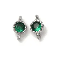 Brass Pave Green Cubic Zirconia Connector Charms