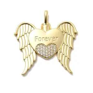 Brass Micro Pave Clear Cubic Zirconia Pendants