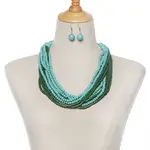 Wood Dangle Earrings & Multi-layer Necklaces Sets