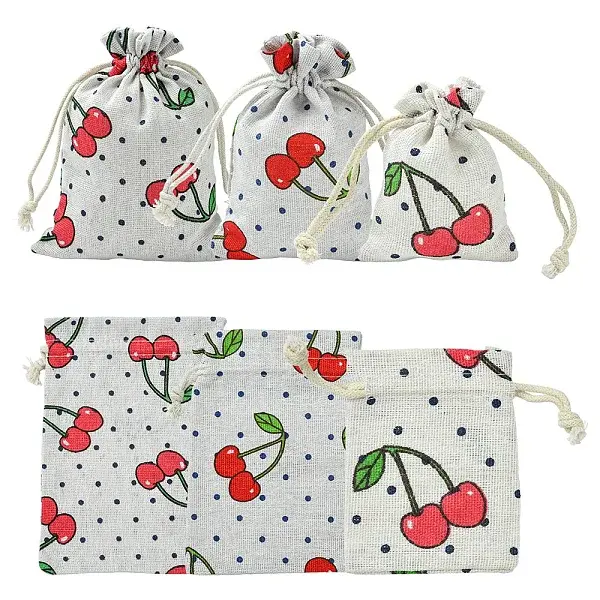 18Pcs 3 Styles Burlap Packing Pouches