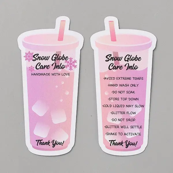 Paper Ice Cup Care Instructions Card