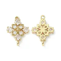 Brass Pave Cubic Zirconia Connector Charms