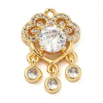 Brass Micro Pave Clear Cubic Zirconia Pendants