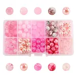 200Pcs 10 Styles DIY Glass Round Beads Sets