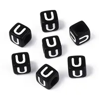 Initial Acrylic Horizontal Hole Beads