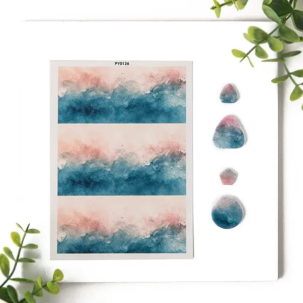 Polymer Clay Earrings Water Transfer Paper